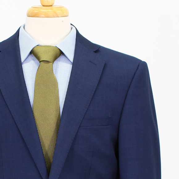 Calvin Klein 42R Blue Sport Coat Blazer Jacket Solid 2B Wool B655 - Picture 5 of 11